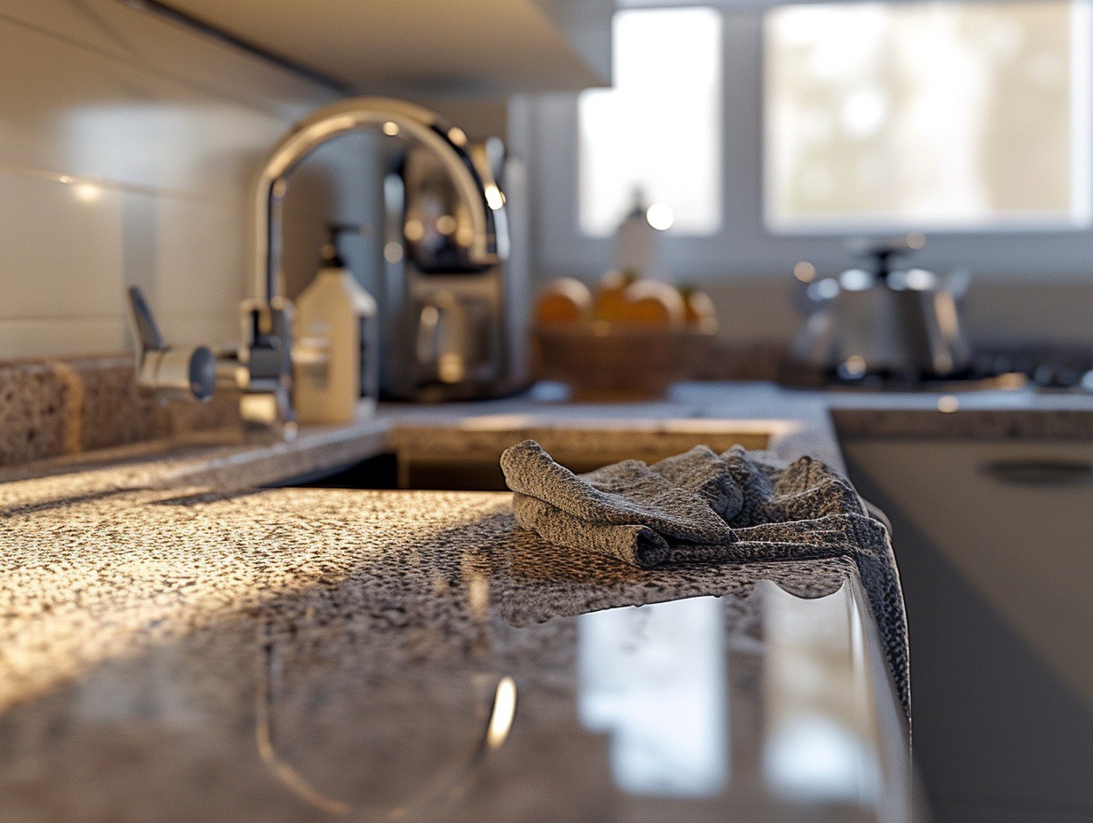 jak vyčistit granitový dřez