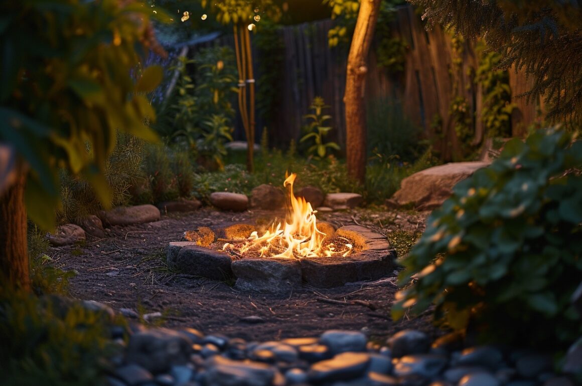 ohniště na zahradě