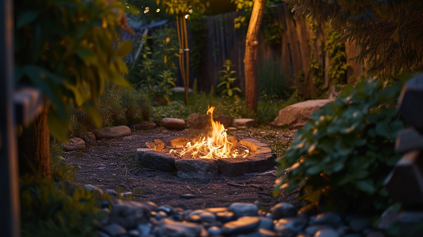 ohniště na zahradě