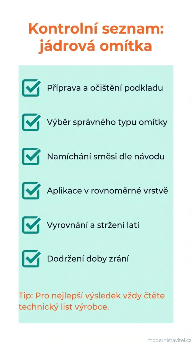 jádrová omítka: seznam