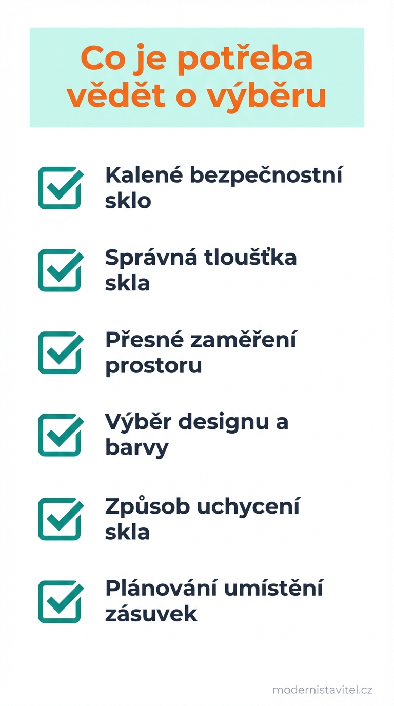 sklo za kuchyňskou linku: seznam