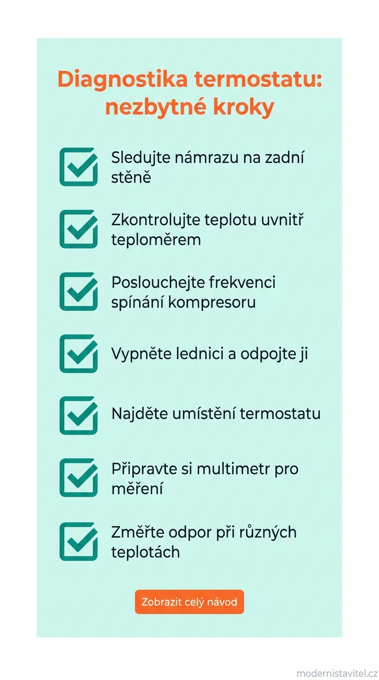 vadný termostat v lednici: seznam