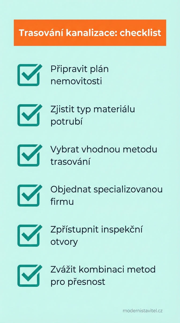 trasování kanalizace: seznam