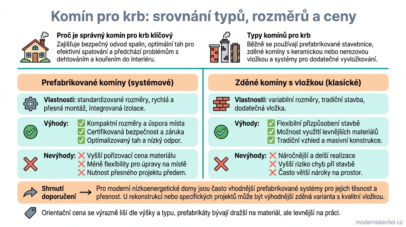 komín pro krb: srovnani