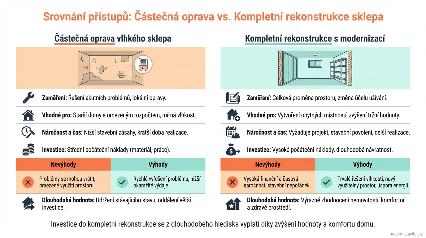 rekonstrukce sklepa: srovnani