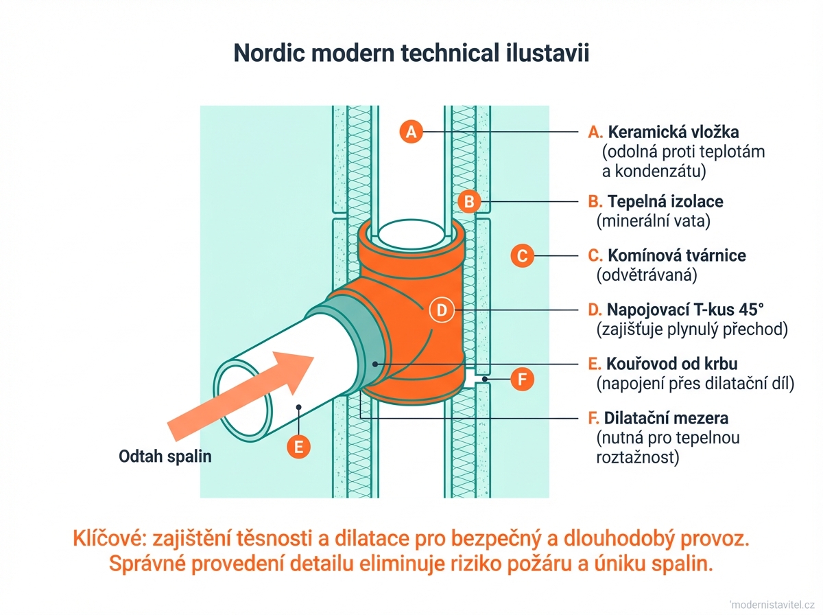 komín pro krb: detail