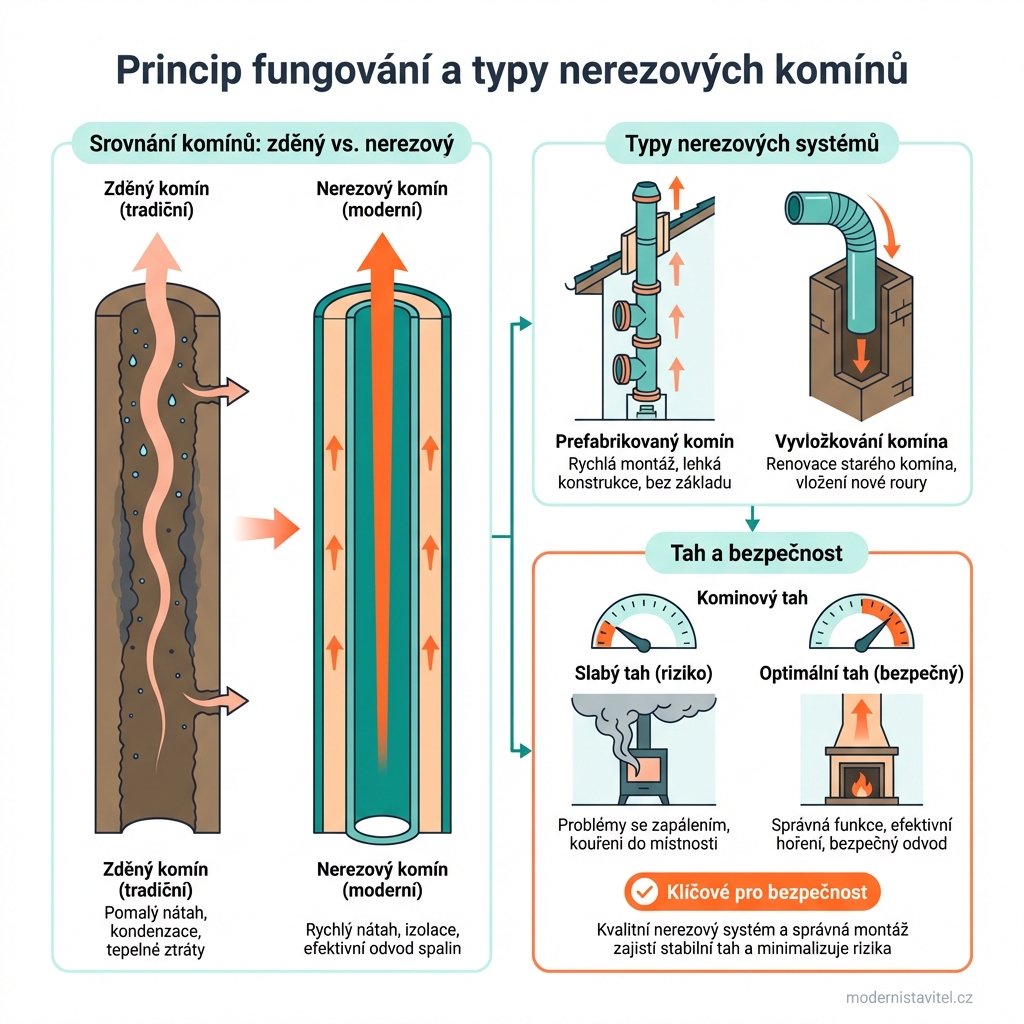 nerezový komín: diagram