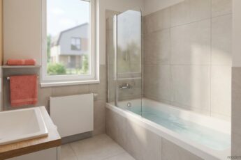 vana se sprchovým koutem: vizualizace