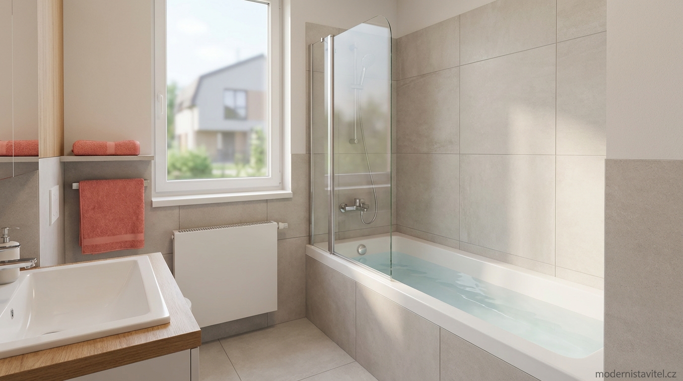 vana se sprchovým koutem: vizualizace