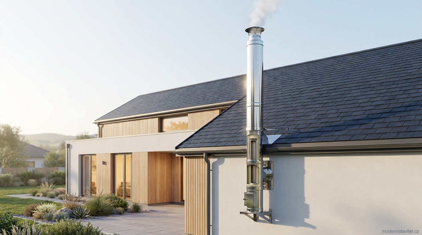 nerezový komín: vizualizace