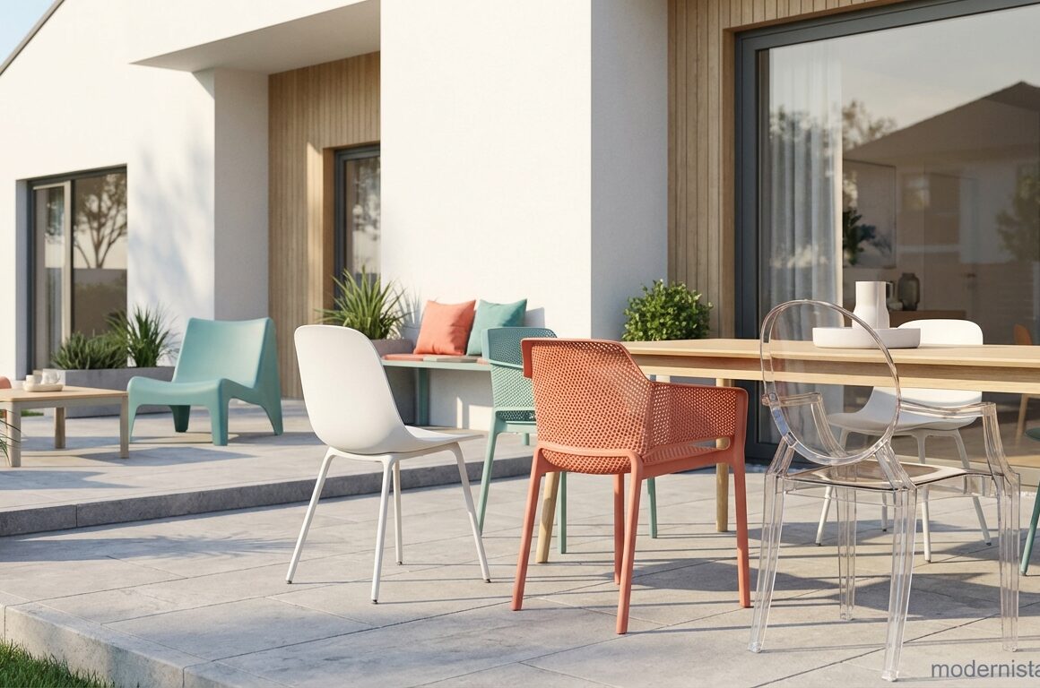 plastové židle: vizualizace