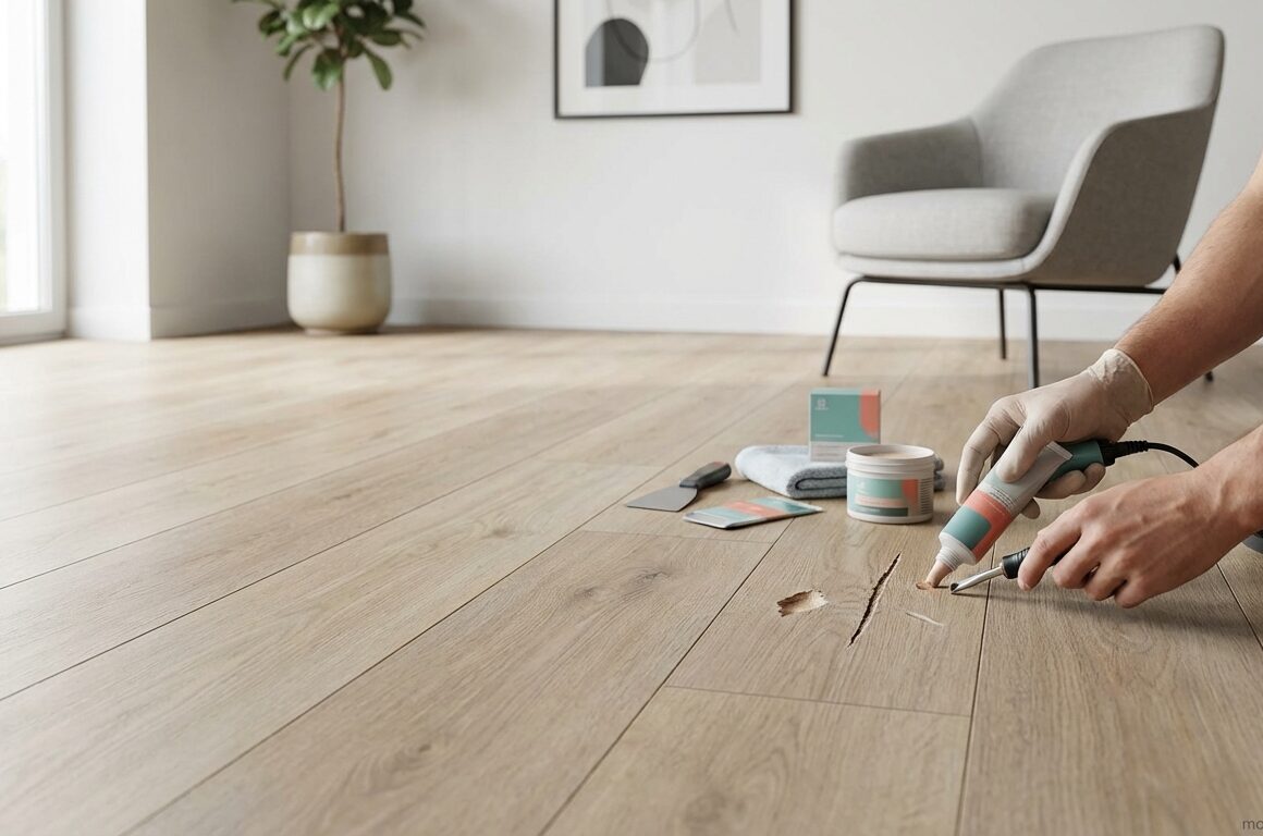 jak opravit vinylovou podlahu: vizualizace