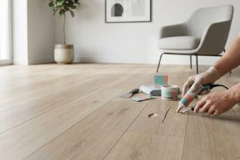 jak opravit vinylovou podlahu: vizualizace