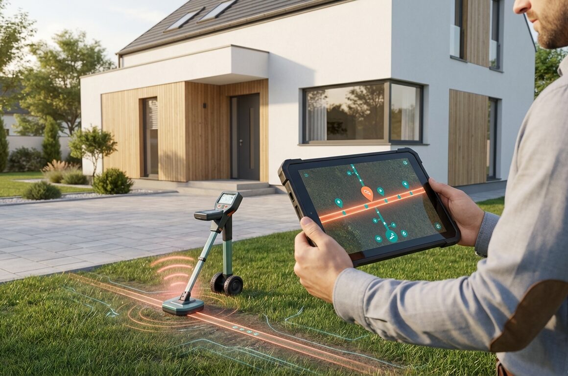 trasování kanalizace: vizualizace