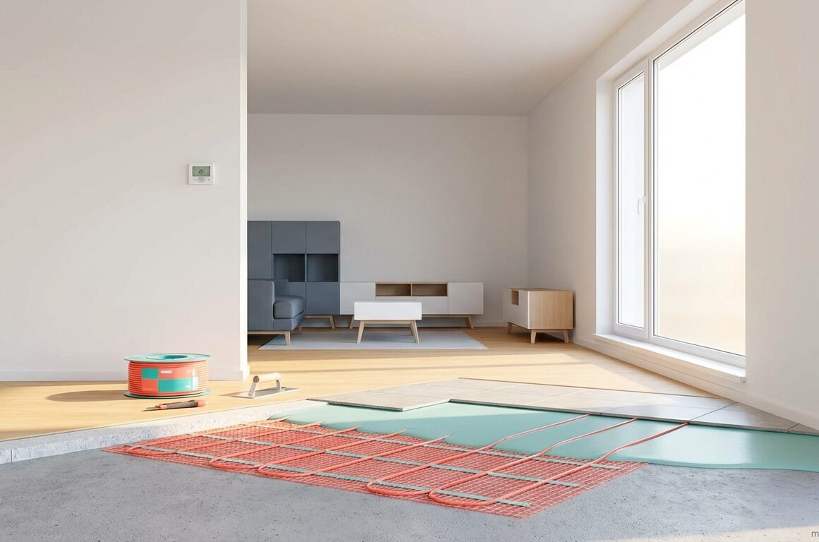 topný kabel: vizualizace