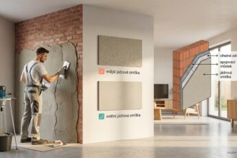 jádrová omítka: vizualizace