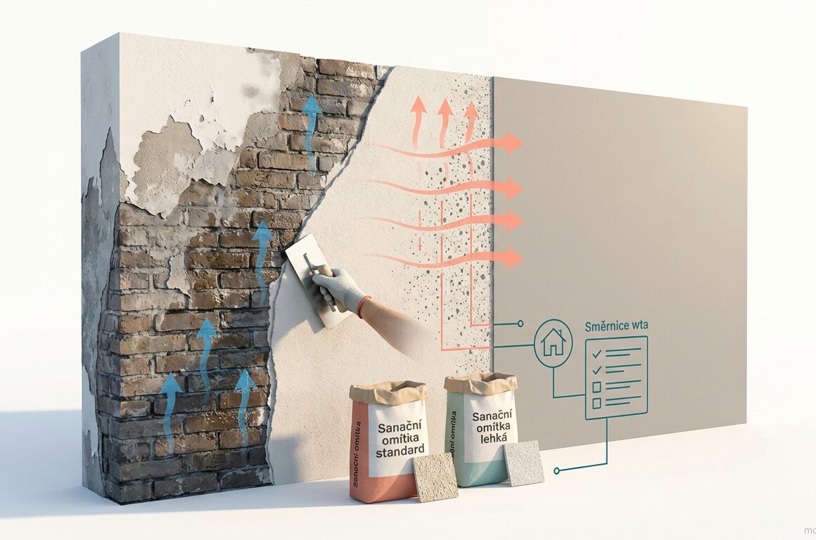 sanační omítka: vizualizace
