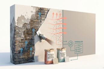 sanační omítka: vizualizace