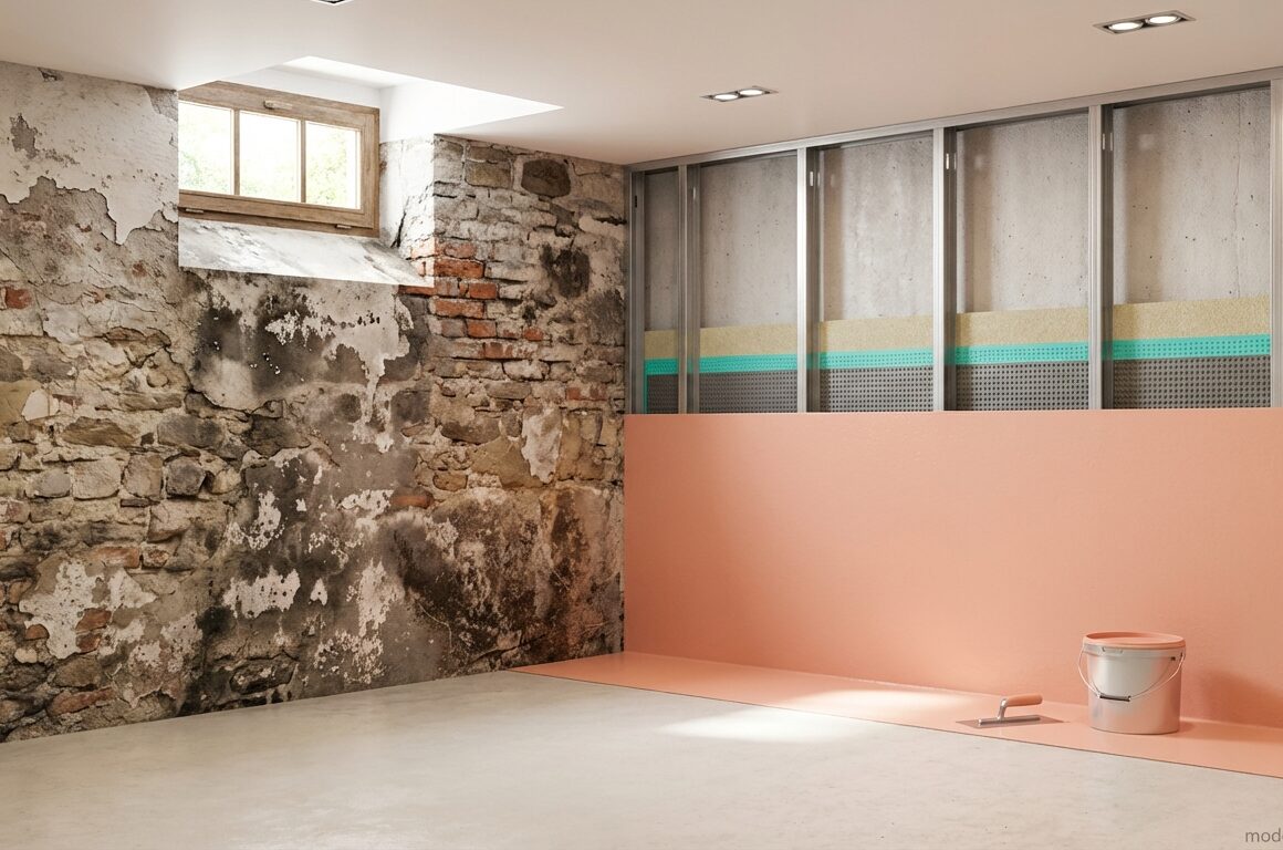 hydroizolace sklepa zevnitř: vizualizace