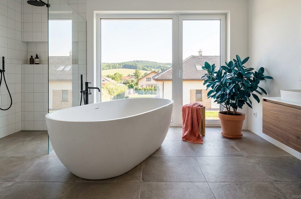 samostatná vana: vizualizace