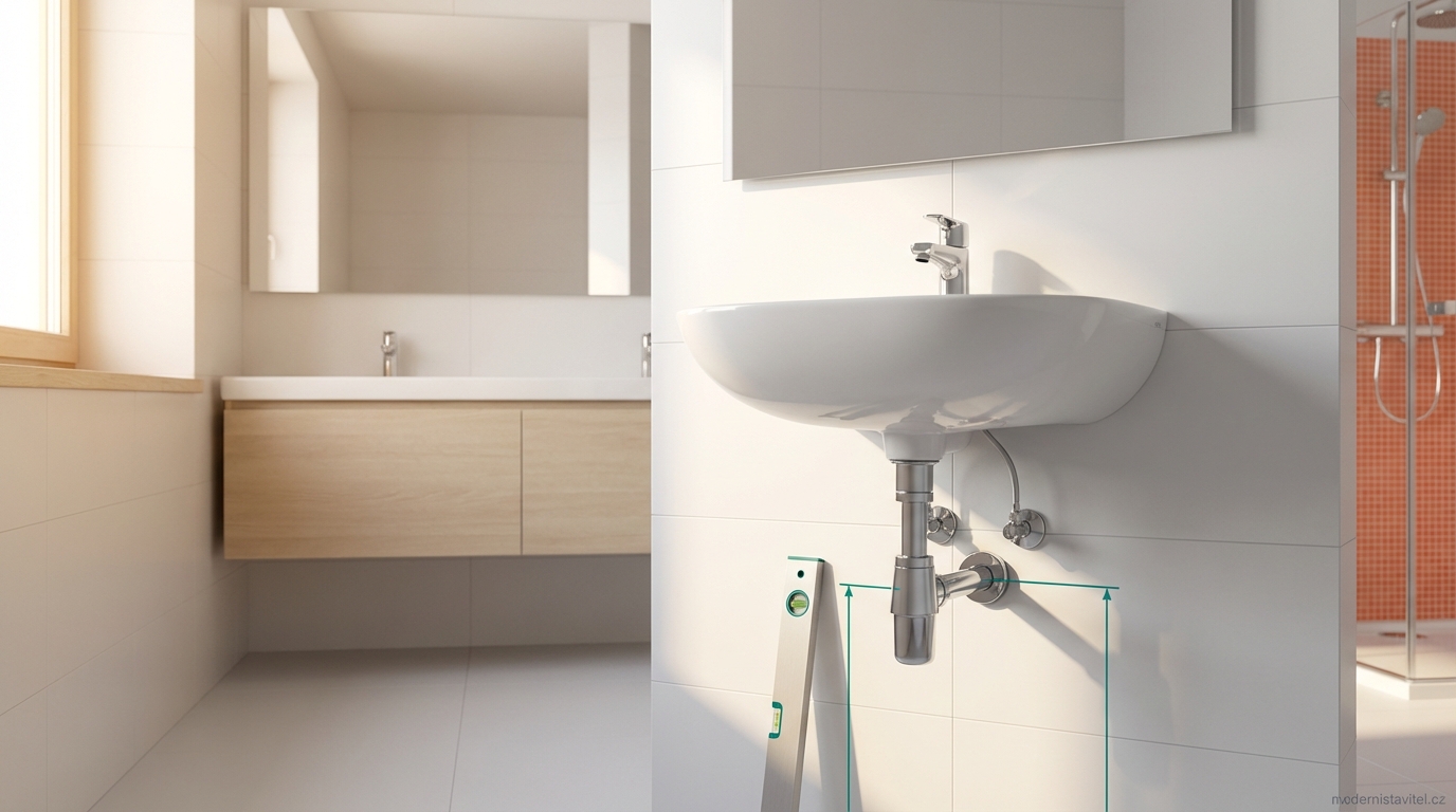 výška odpadu umyvadlo: vizualizace