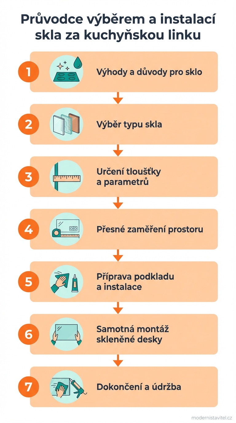 sklo za kuchyňskou linku: infografika