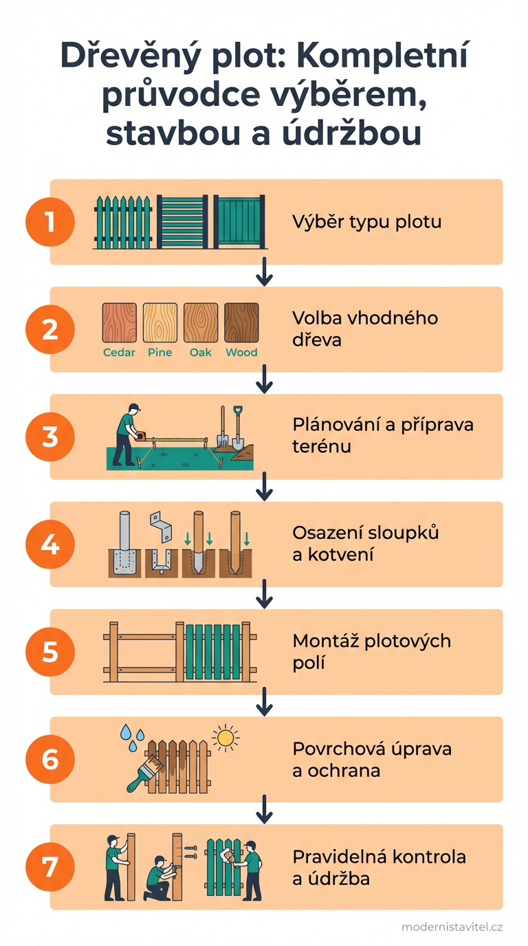 dřevěný plot: infografika