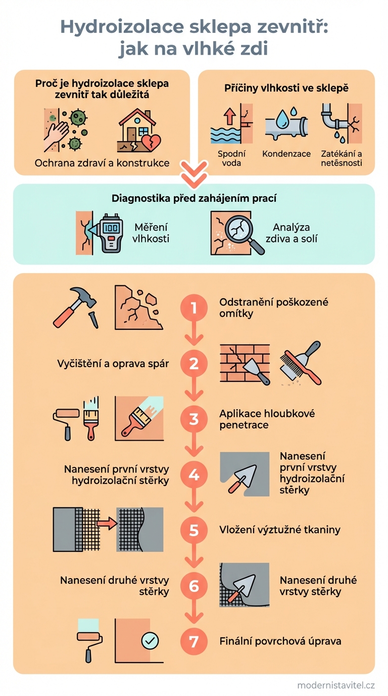 hydroizolace sklepa zevnitř: infografika
