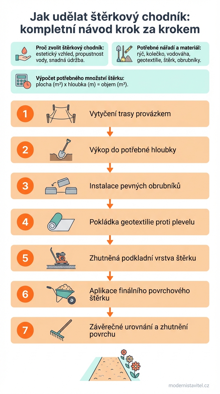 štěrkový chodník: infografika