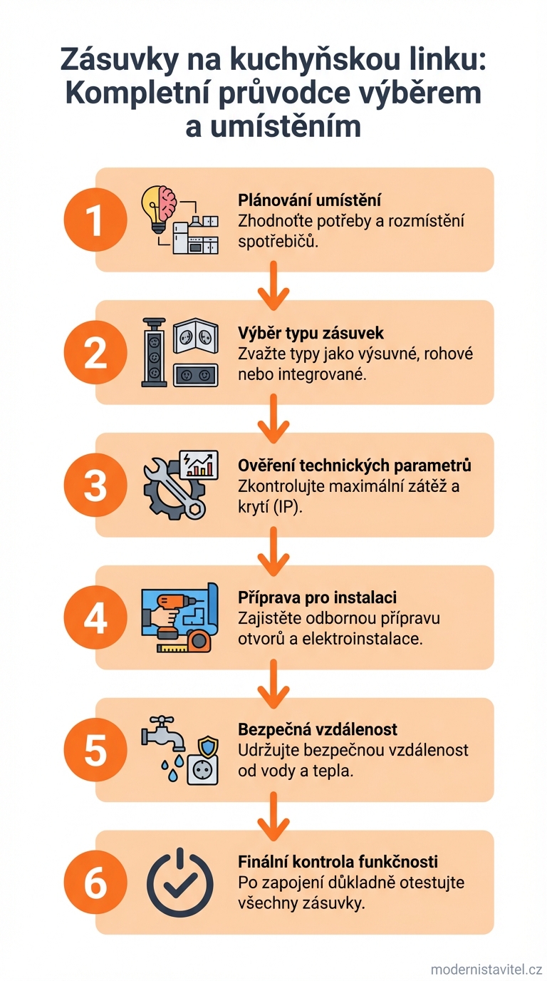 zásuvky na kuchyňskou linku: infografika