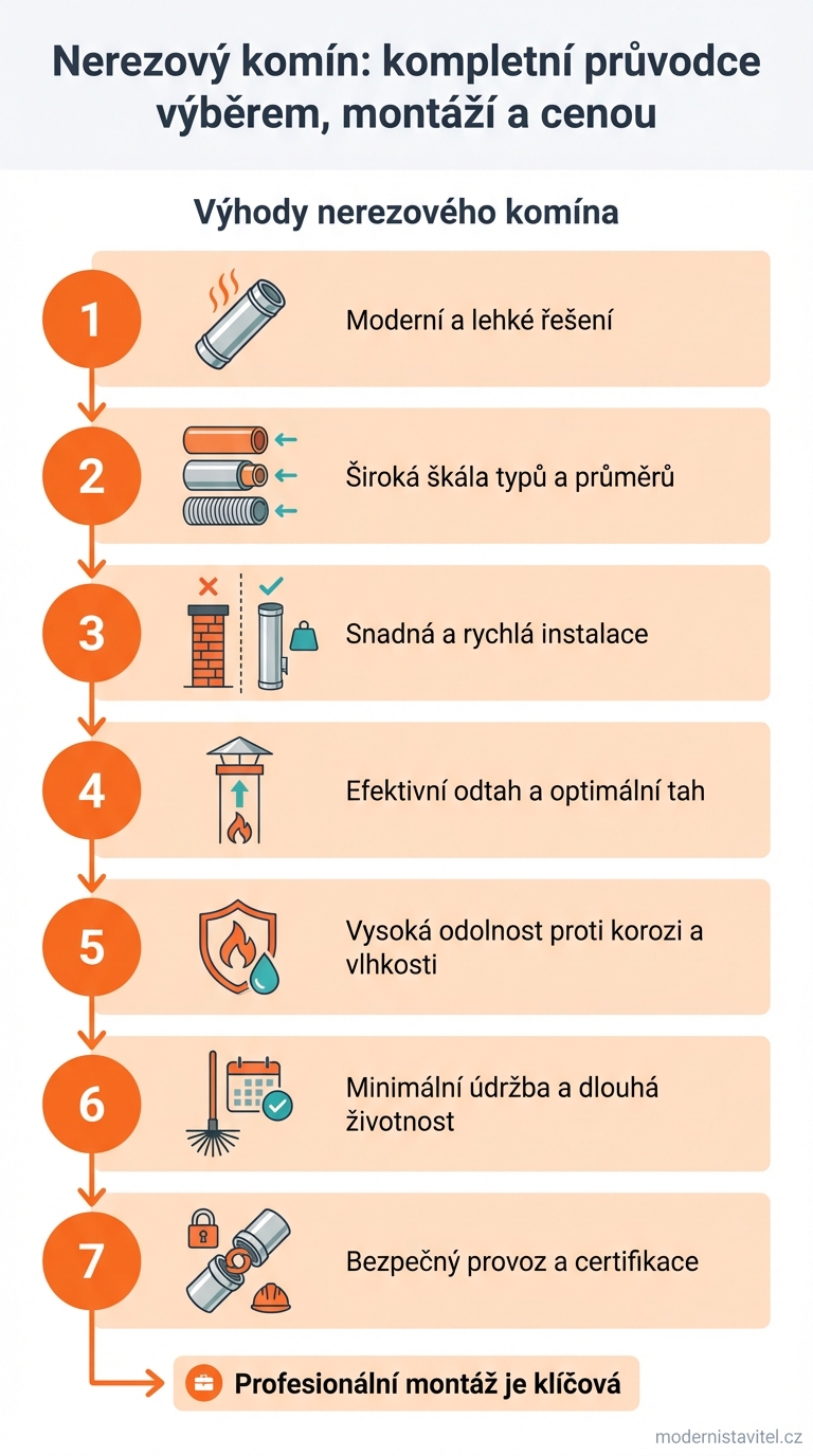 nerezový komín: infografika