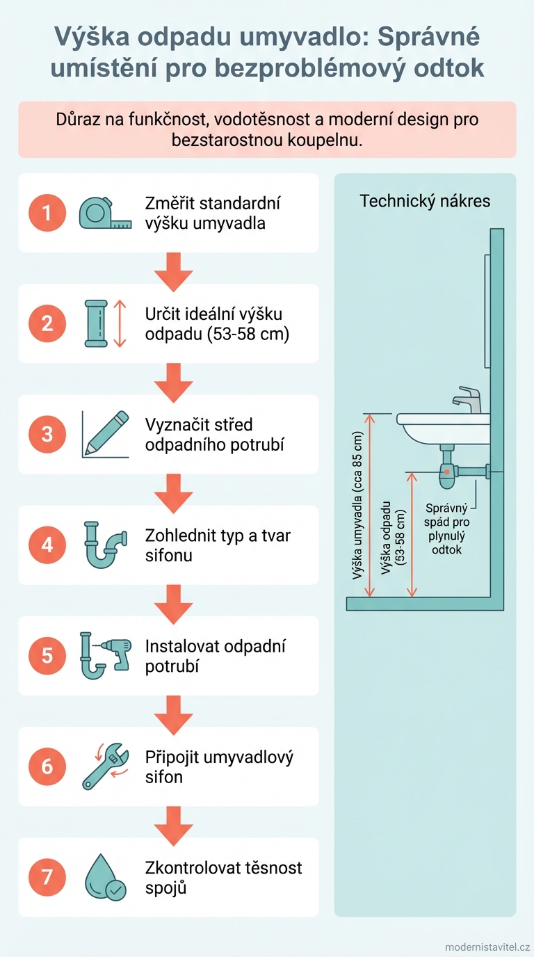 výška odpadu umyvadlo: infografika