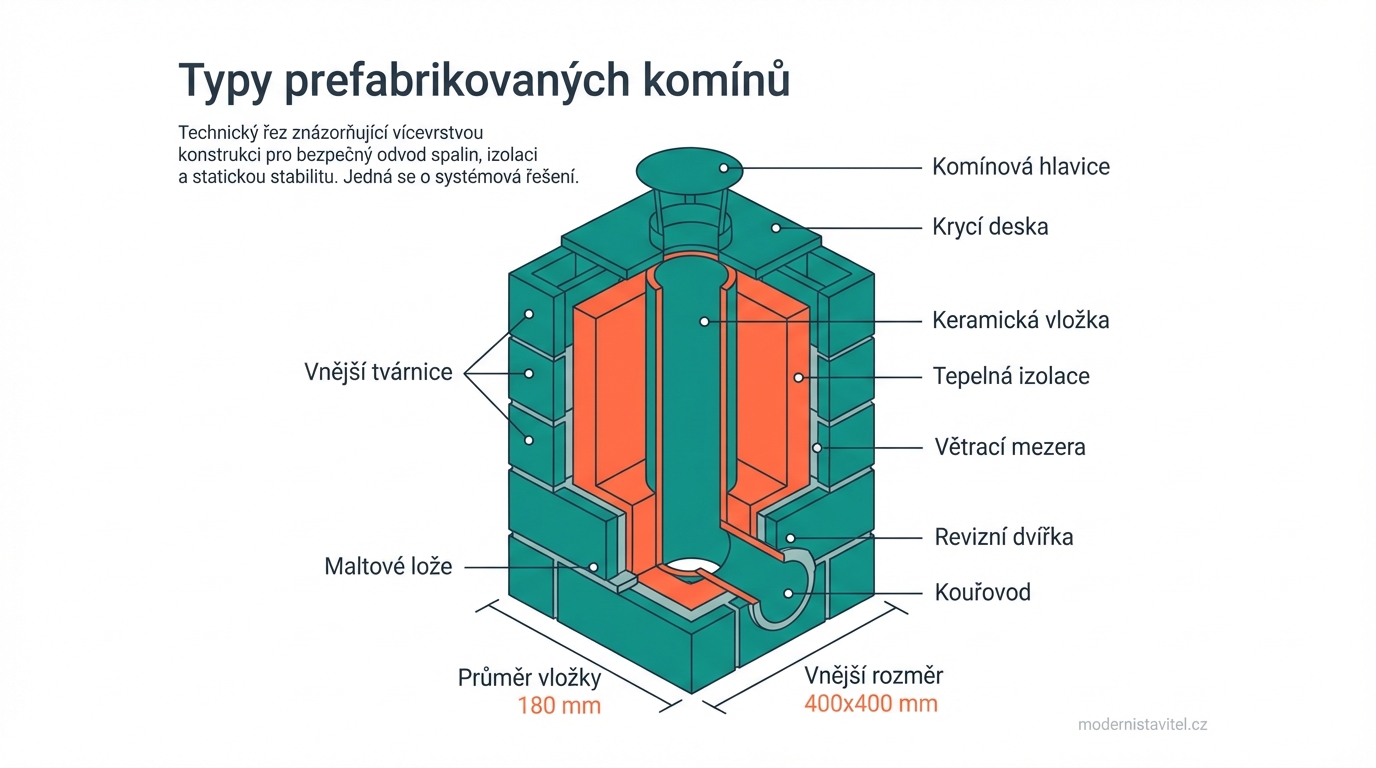 prefabrikovaný komín: schema