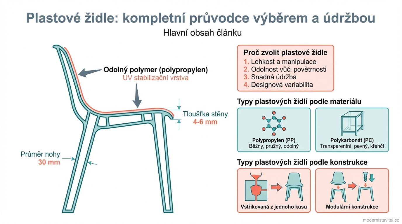plastové židle: schema