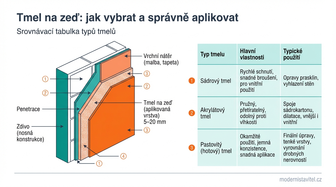 tmel na zeď: schema