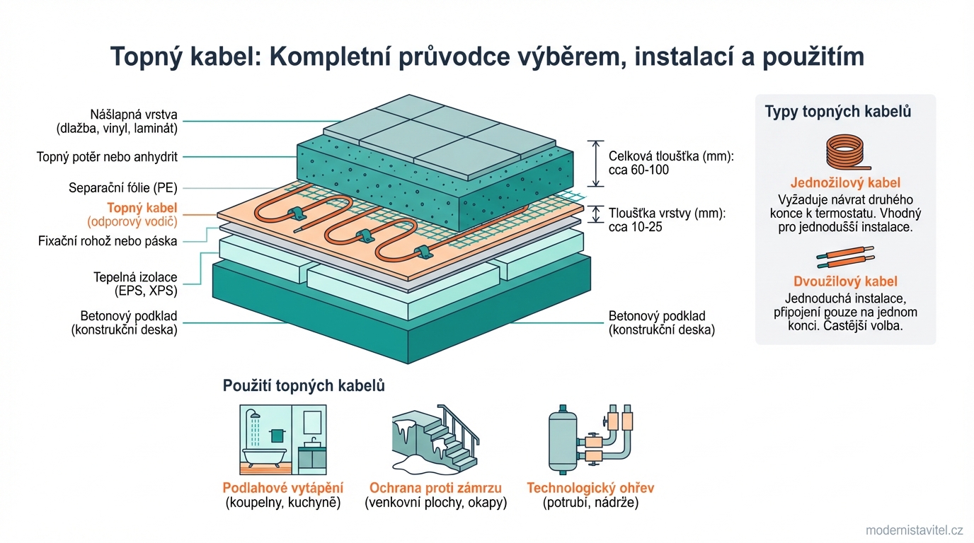 topný kabel: schema