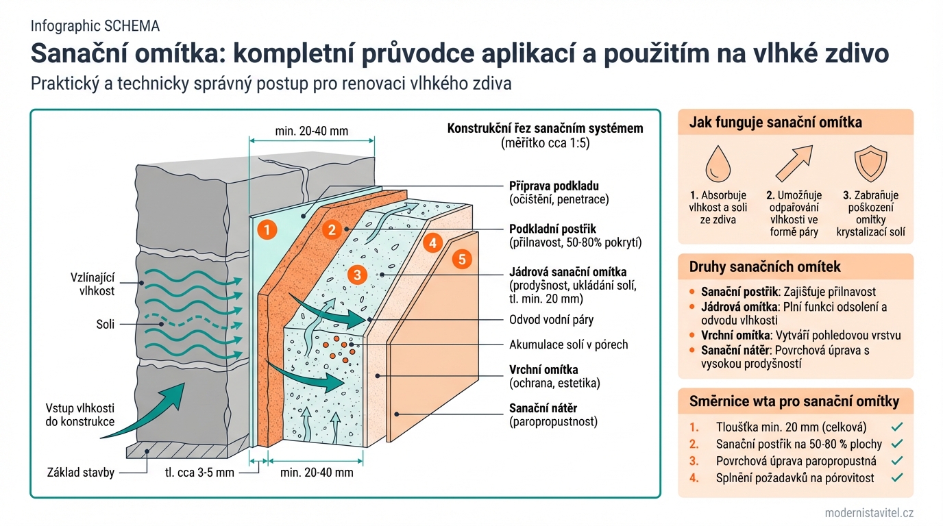 sanační omítka: schema