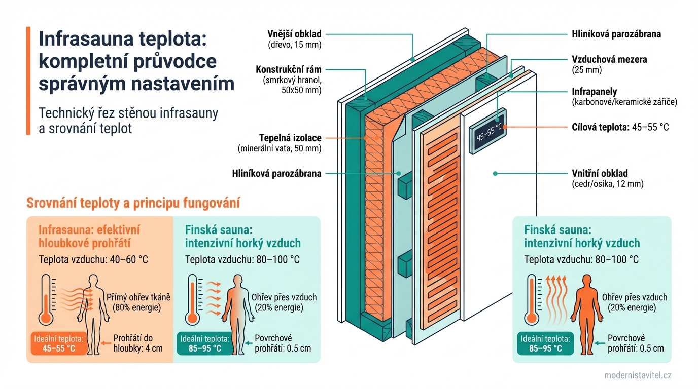 infrasauna teplota: schema