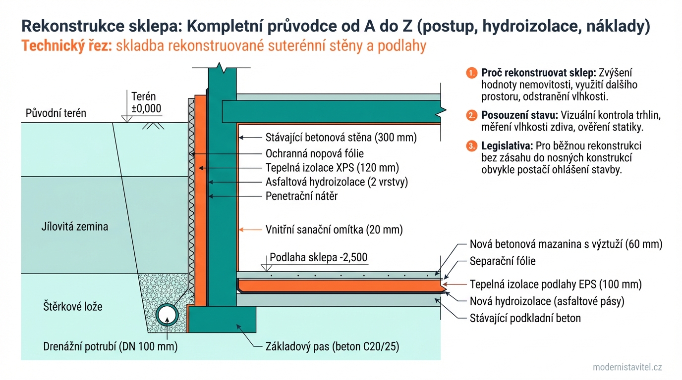 rekonstrukce sklepa: schema
