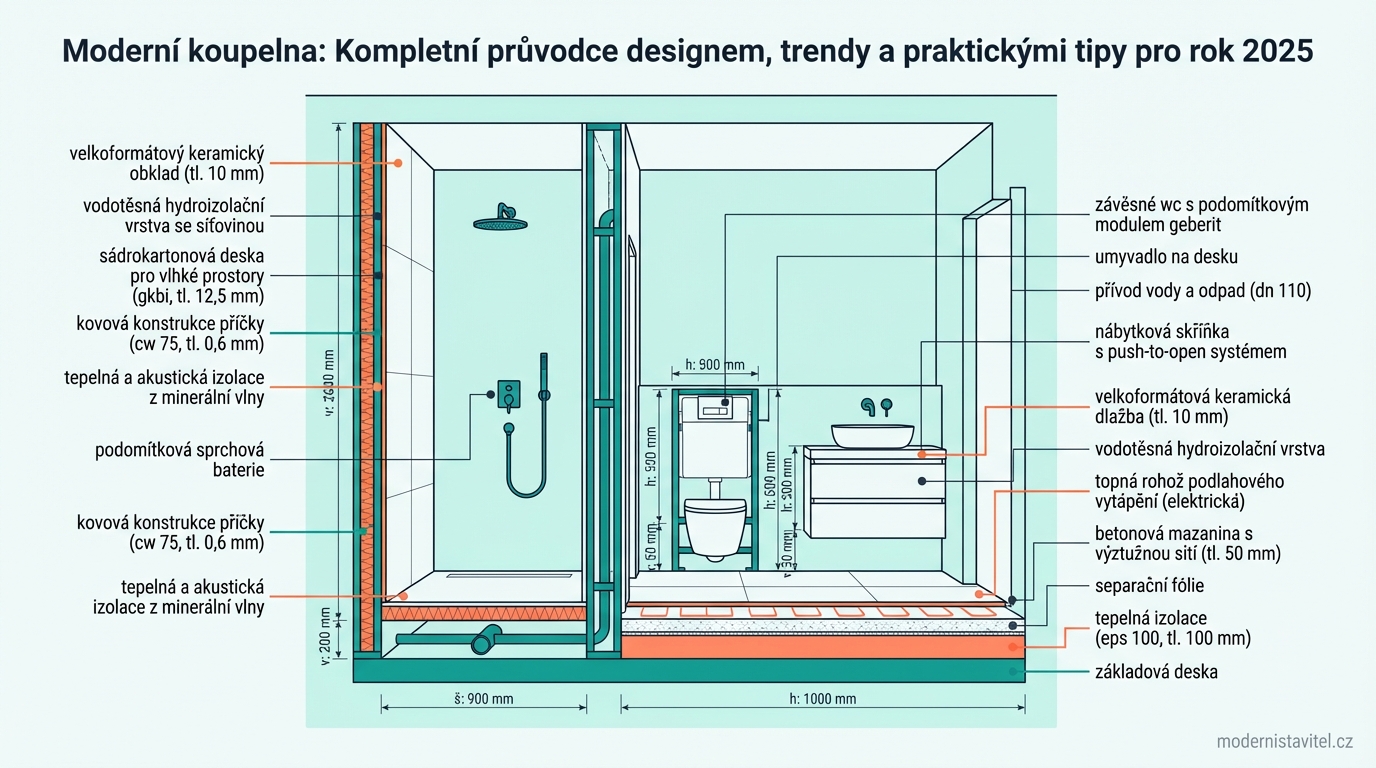 moderní koupelna: schema