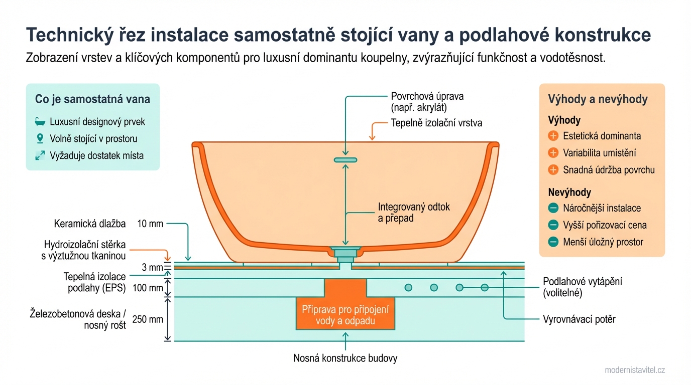 samostatná vana: schema