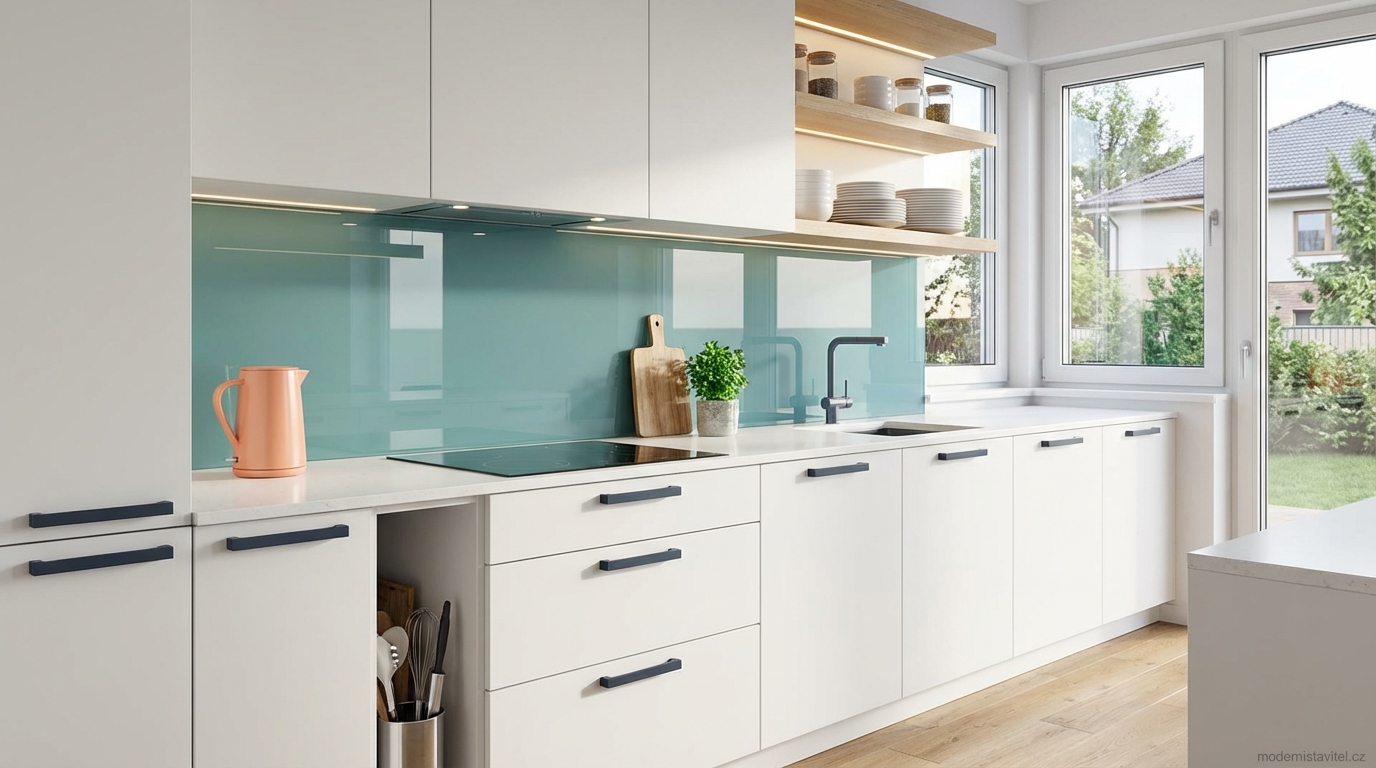 sklo za kuchyňskou linku: vizualizace