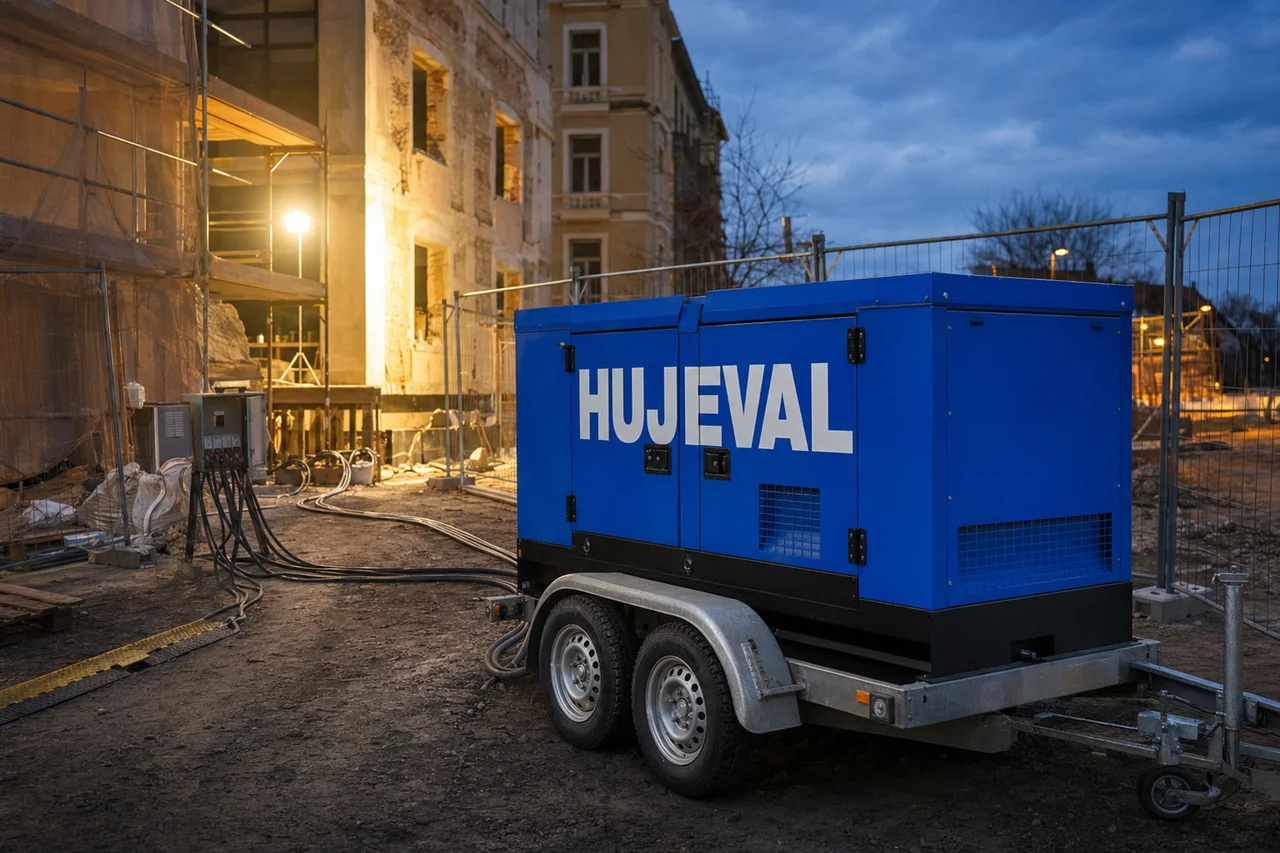 Mobilní elektrocentrála Hujeval v praxi — detail