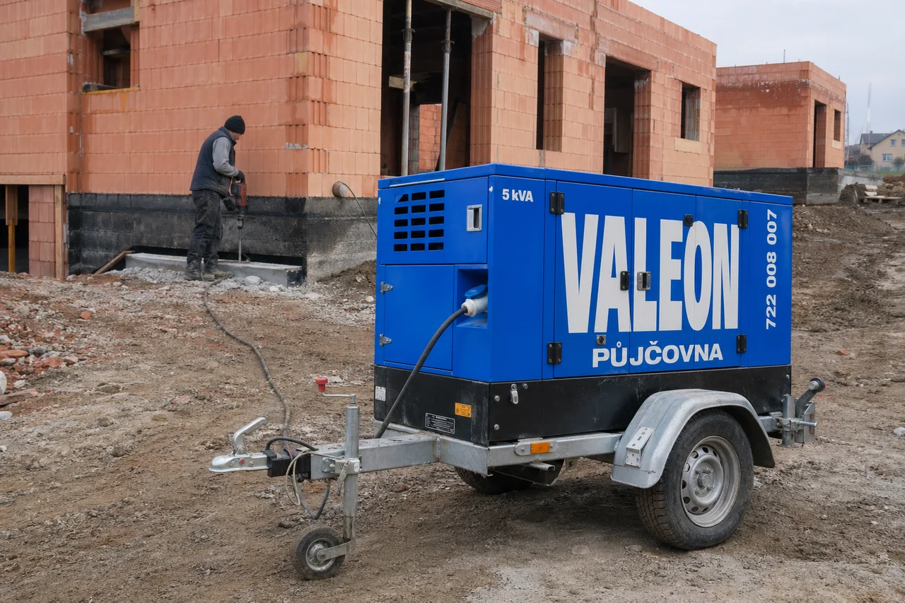 Rozběhové proudy nářadí na stavbě: co skutečně utáhne 5kVA elektrocentrála