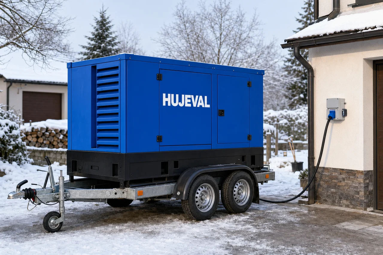 Mobilní elektrocentrála Hujeval v praxi — detail